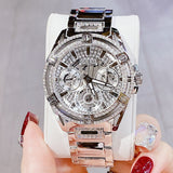 Guess Queen Quartz Silver Dial Silver Steel Strap Watch For Women - GW0464L1 Buy Now By Guess