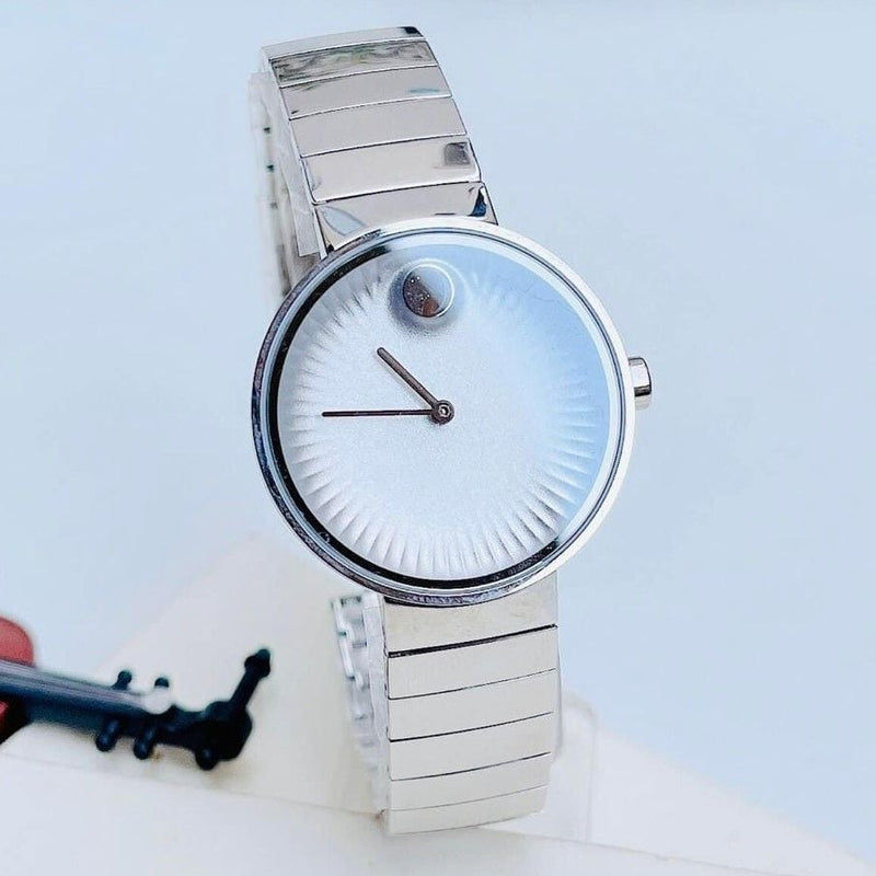 Shop Movado Edge Silver Dial Silver Steel Strap Watch for Women - 3680012 in USA