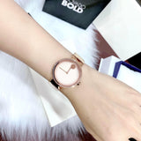 Shop Movado Edge Rose Gold Dial Rose Gold Steel Strap Watch for Women - 3680013 in USA