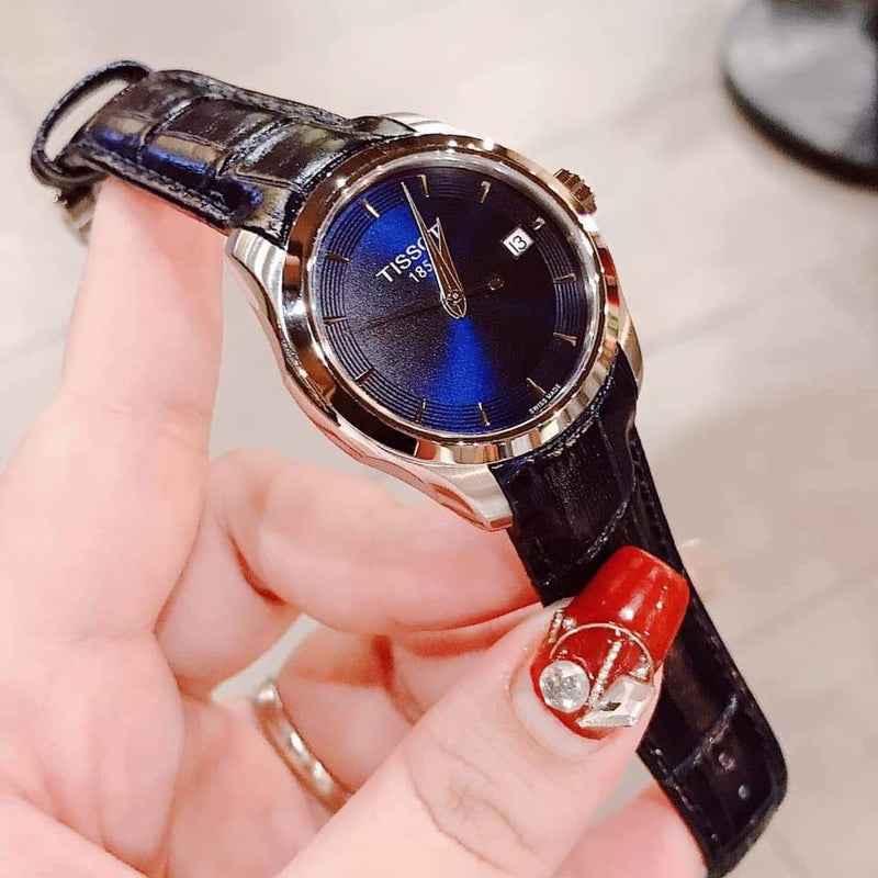 Tissot Couturier Lady Blue Dial Blue Leather Strap Watch for Women - T035.210.16.041.00 Buy Now By Tissot