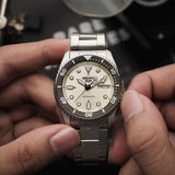 Seiko 5 Sports SKX Automatic Cream Dial Silver Steel Strap Watch For Men - SRPK31K1 Buy Now By Seiko