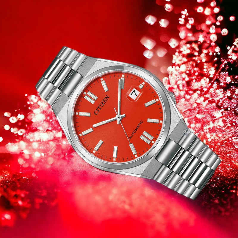 Citizen x Pantone Automatic Blazing Red Dial Silver Steel Strap Watch For Men - NJ0158-89W Buy Now By Citizen