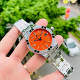 Maurice Lacroix Aikon Automatic Date Orange Dial Silver Steel Strap Watch For Men - AI6008-SS00F-530-E Buy Now By Maurice Lacroix