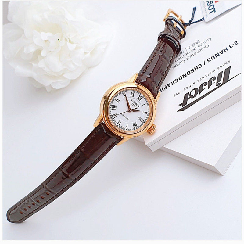 Tissot T Classic Carson White Dial Brown Leather Strap Watch For Women - T085.207.36.013.00 Buy Now By Tissot