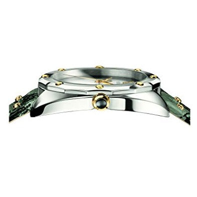 Versace Shadov Quartz Silver Dial Snakeskin Green Leather Strap Watch for Women - VEBM00718 Buy Now By Versace