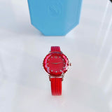 Swarovski Octea Nova Quartz Red Dial Red Leather Strap Watch for Women - 5650002 Buy Now By Swarovski