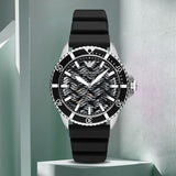 Emporio Armani Meccanico Automatic Black Dial Black Silicone Strap Watch For Men - AR60062 Buy Now By Emporio Armani