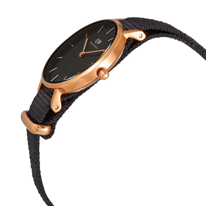 Daniel Wellington Petite Cornwall Black Dial Black Nylon Strap Watch for Women - DW00100247 Buy Now By Daniel Wellington