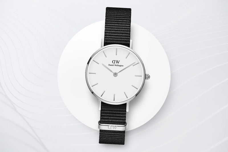 Daniel Wellington Classic Petite Cornwall White Dial Black Nylon Strap Watch For Women - DW00100252 Buy Now By Daniel Wellington