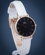 Daniel Wellington Classic Petite Bondi Black Dial White Leather Strap Watch For Women - DW00100285 Buy Now By Daniel Wellington