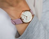 Shop Emporio Armani Kappa Mother Of Pearl White Dial Pink Leather Strap Watch For Women - AR11130 in USA
