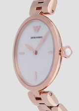 Emporio Armani Arianna Analog Mother of Pearl Dial Rose Gold Steel Strap Watch For Women - AR11196 Buy Now By Emporio Armani
