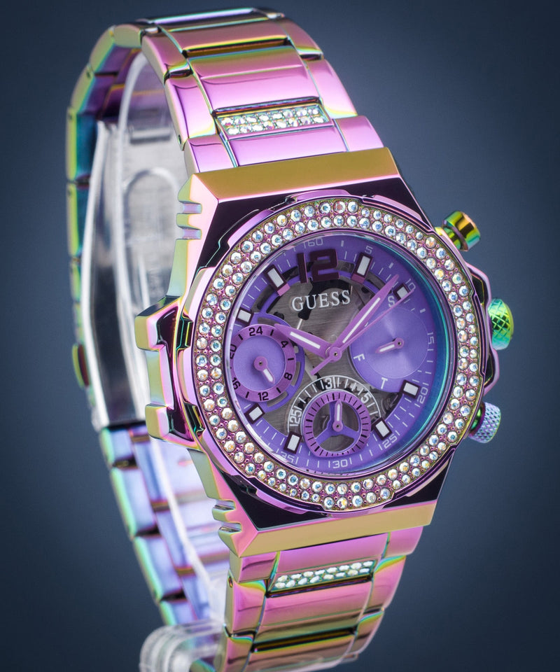 Guess Fusion Chronograph Purple Dial Purple Steel Strap Watch for Women - GW0552L4 Buy Now By Guess