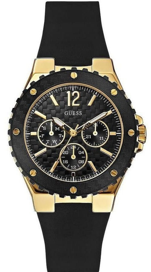 Shop Guess Overdrive Black Dial Black Rubber Strap Watch for Women - W0149L4 in USA