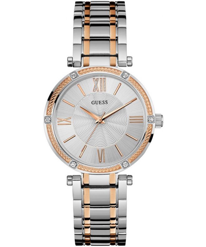 Guess Park Ave Silver Dial Two Tone Steel Strap Watch for Women - W0636L1 Buy Now By Guess