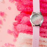 Guess Crush Crystals Silver Dial Pink Rubber Strap Watch for Women - W1223L1 Buy Now By Guess