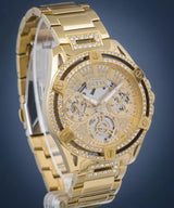 Shop Guess Queen Quartz Gold Dial Gold Steel Strap Watch For Women - GW0464L2 in USA