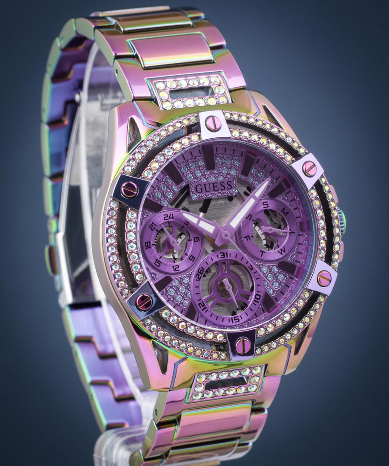 Shop Guess Queen Multicolor Dial Multicolor Steel Strap Watch For Women - GW0464L4 in USA