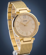 Shop Guess Soho Champagne Dial Stainless Steel Mesh Bracelet Watch For Women - W0638L2 in USA