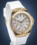 Shop Guess Venus Diamonds White Dial White Rubber Strap Watch for Women - GW0118L5 in USA