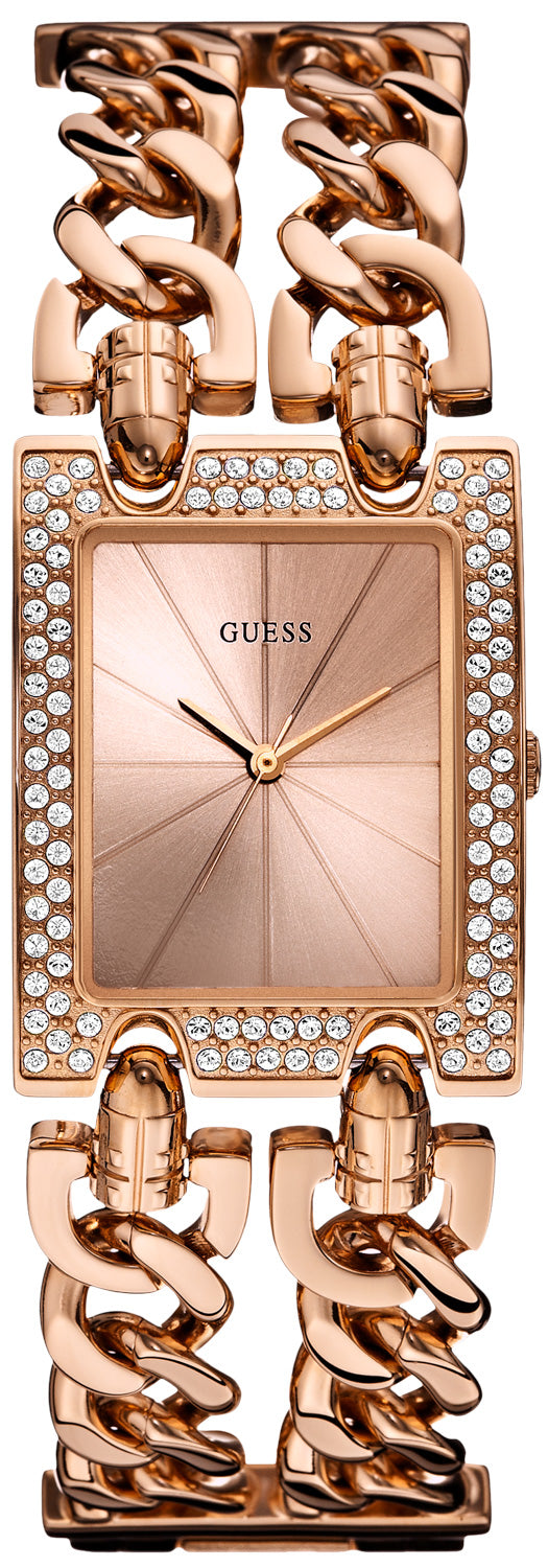 Guess Mod Heavy Metal Diamonds Rose Gold Dial Rose Gold Steel Strap Watch for Women - W0072L3 Buy Now By Guess
