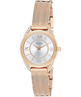 Shop Guess Whisper Silver Dial Rose Gold Mesh Bracelet Watch for Women - W1084L3 in USA