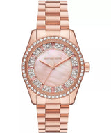 Michael Kors Lexington Three Hand Mother of Pearl Pink Dial Rose Gold Steel Strap Watch For Women - MK7444 Buy Now By Michael Kors