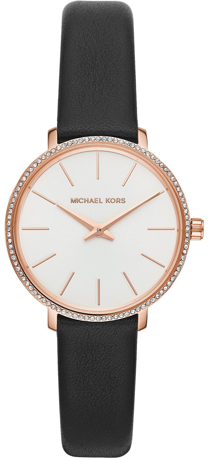 Michael Kors Pyper Three Hand White Dial Black Leather Strap Watch For Women - MK2835 Buy Now By Michael Kors