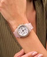 Michael Kors Runway Chronograph White Dial Pink Steel Strap Watch for Women - MK7424 Buy Now By Michael Kors