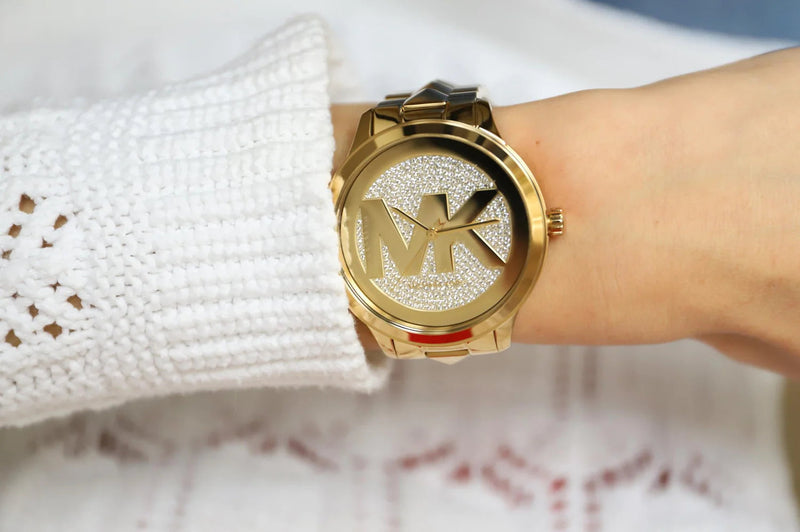 Michael Kors Runway Mercer Crystals Gold Dial Gold Steel Strap Watch For Women - MK6714 Buy Now By Michael Kors