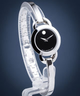 Movado Rondiro 22mm Black Dial Silver Steel Strap Watch For Women - 0606796 Buy Now By Movado