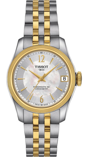 Tissot Ballade Powermatic 80 Mother of Pearl Silver Dial Two Tone Steel Strap Watch For Women - T108.208.22.117.00
