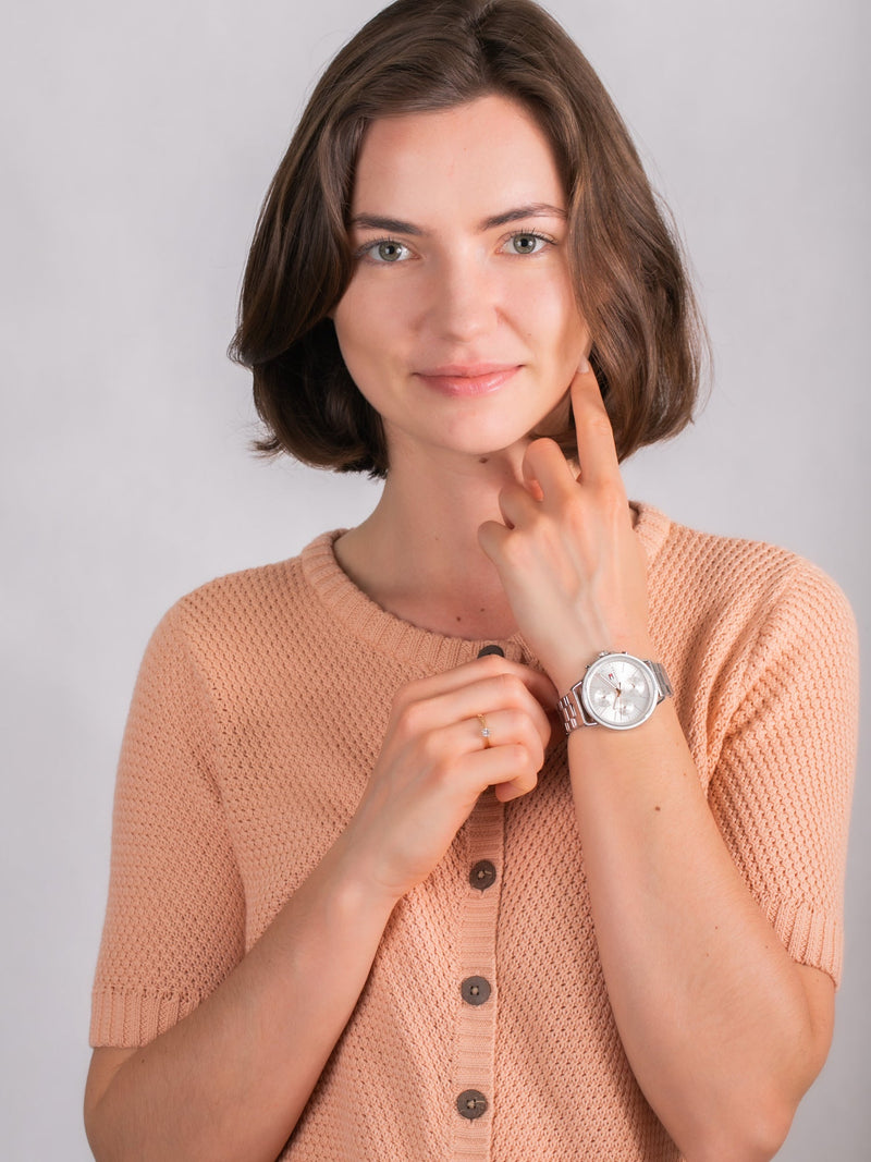 Shop Tommy Hilfiger Carly White Dial Silver Stainless Steel Strap Watch for Women - 1781787 in USA