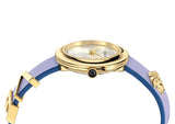 Shop Versace V-Flare Silver Dial Purple Leather Strap Watch for Women - VEBN00318 in USA