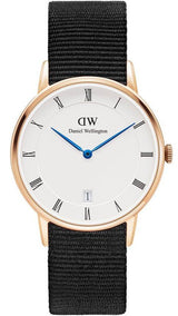 Daniel Wellington Dapper Cornwall White Dial Black Nylon Strap Watch For Women - DW00100263 Buy Now By Daniel Wellington