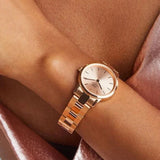 Daniel Wellington Iconic Link Unitone Rose Gold Dial Rose Gold Steel Strap Watch For Women - DW00100401 Buy Now By Daniel Wellington