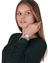 Emporio Armani Gianni T-Bar Quartz Mother of Pearl Dial Silver Mesh Bracelet Watch For Women - AR11319 Buy Now By Emporio Armani