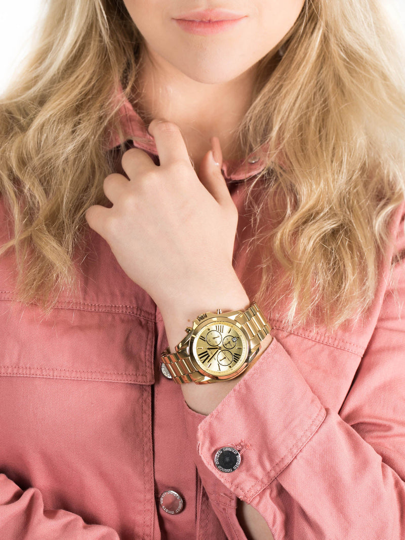 Michael Kors Bradshaw Gold Dial Gold Steel Strap Watch for Women - MK5605 Buy Now By Michael Kors