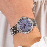 Michael Kors Taryn Mother of Pearl Purple Dial Silver Steel Strap Watch For Women - MK6562 Buy Now By Michael Kors
