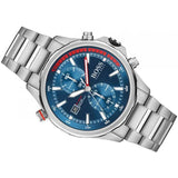 Hugo Boss Globetrotter Chronograph Blue Dial Silver Steel Strap Watch for Men - 1513823
