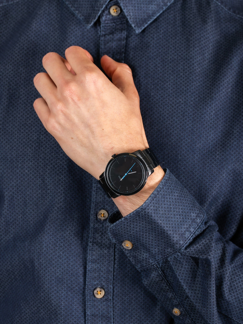 Fossil The Minimalist Black Dial Black Steel Strap Watch for Men - FS5308 Buy Now By Fossil