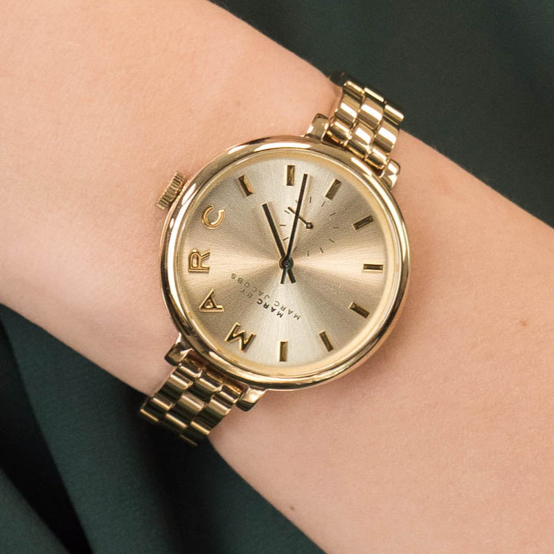 Marc Jacobs Sally Champagne Gold Dial Gold Steel Strap Watch for Women - MBM3363 Buy Now By Marc Jacobs