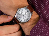 Shop Tommy Hilfiger Damon Quartz White Dial Brown Leather Strap Watch for Men - 1791418 in USA