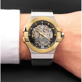Maserati Potenza Automatic Skeleton Grey Dial Black Leather Strap Watch For Men - R8821108037 Buy Now By Maserati