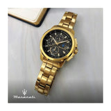 Maserati Successo Black Dial Gold Stainless Steel Watch For Men - R8873645002 Buy Now By Maserati