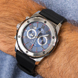 Bulova Marine Star Blue Dial Black Silicone Strap Watch for Men - 98B258