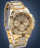 Guess Frontier Chronograph Crystals Rose Gold Dial Rose Gold Steel Strap Watch for Men - W0799G3 Buy Now By Guess