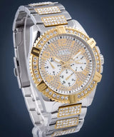 Guess Frontier Chronograph Crystals Silver Dial Two Tone Steel Strap Watch for Men - W0799G4 Buy Now By Guess