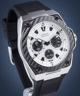 Guess Legacy White Dial Black Rubber Strap Watch For Men - W1049G3 Buy Now By Guess