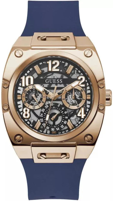 Guess Prodigy Multifunction Navy Blue Dial Blue Silicone Strap Watch For Men - GW0569G3 Buy Now By Guess